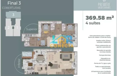 Cobertura com 4 dormitórios à venda, 370 m² por r$ 5.950.000,00 - canto do forte - praia grande/sp