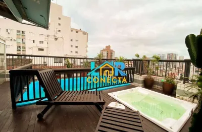 Cobertura com 5 dormitórios, 353 m² - venda por r$ 2.750.000,00 ou aluguel por r$ 17.500,00/mês - embaré - santos/sp