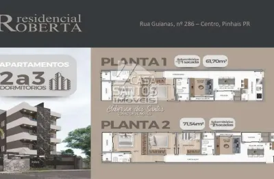 Apartamento com 2 quartos à venda na rua das guianas, centro, pinhais, 61 m2 por r$ 390.000