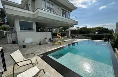 Casa em condomínio fechado com 4 quartos à venda na rua jornalista narbal villela, joão paulo, florianópolis, 400 m2 por r$ 3.750.000