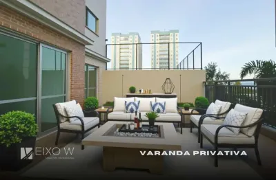 Apartamento garden à venda em águas claras - varanda - térreo - 3 garagens