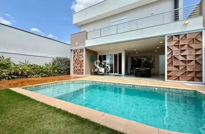 Casa de luxo no swiss park: sobrado moderno com 3 suítes, área gourmet completa e piscina em campinas-sp