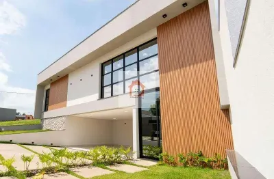 Casa de alto padrão mobiliada com 3 suítes e área de lazer com piscina à venda no gran reserve - indaiatuba