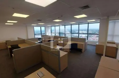 Laje corporativa para locação no sky office – pronta para uso, com 4 salas de reunião, andar alto e vista privilegiada