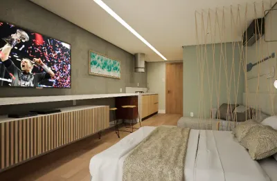Belissimo apartamento jardim com área total de 101 mts beira mar