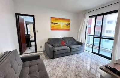 Apartamento com 1 dormitório para alugar, 58 m² por r$ 3.000,00/mês - vila guilhermina - praia grande/sp