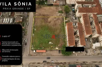 Terreno para alugar, 2400 m² por r$ 24.000,00/mês - vila antártica - praia grande/sp