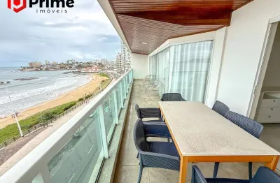 Excelente apartamento de frente para o mar à venda na praia do morro em guarapari/es. são 3 suítes em 200 m2 de área privativa e uma vista maravilhosa