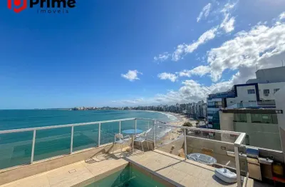 Vende-se, cobertura duplex, frente para o mar na praia do morro em guarapari/es, com lazer privativo e uma vista de tirar o folego! marque uma visita!
