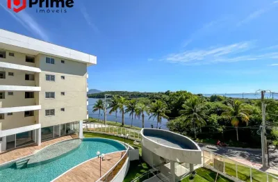 Apartamento de 3 quartos com 2 vagas de garagem e lazer completo nova guarapari/es em frente para a lagoa e à 140m da praia.