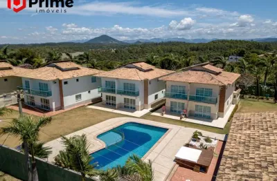 Linda casa à venda em condomínio fechado em meaipe - guarapari/es, área de lazer ampla e completa, segurança. qualidade de vida para toda familia!