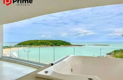 Apartamento de luxo com 4 suítes e hidro na varanda na enseada azul - guarapari-es, frente para bacutia!