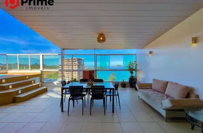 Linda cobertura de alto padrão à venda na praia do morro em guarapari/es, com vista para o mar, 4 quartos, área gourmet e piscina privativa.