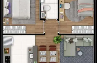 Apartamento à venda, 02 quartos, 01 banheiro - pompéia, piracicaba, sp