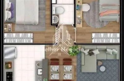 CÓD:3RAP4088 - Apartamento à venda, 02 Quartos, 01 Banheiro - Pompéia, Piracicaba, SP