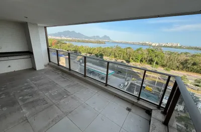 Amplo 04 suítes na barra da tijuca com vista espetacular pedra da gávea e lagoa-03 vagas de garagem