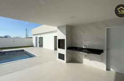 Casa plana / nova para venda em rio das ostras, extensão do bosque, 4 dormitórios, 3 suítes, 4 banheiros, 4 vagas