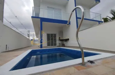 Sobrado com 3 quartos e piscina em caraguatatuba-sp