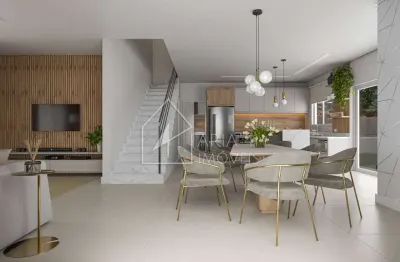 Casa em condomínio fechado com 3 quartos à venda na rua virgínia dalabona, 740, santa felicidade, curitiba, 143 m2 por r$ 1.540.000