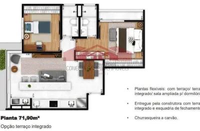 Apartamento para venda em campinas, sousas, 2 dormitórios, 1 suíte, 2 banheiros, 1 vaga
