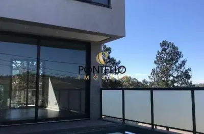 Casa de alto padrão com 4 quartos, 4 suítes, área gourmet e piscina, 394m² - alphaville lagoa dos ingleses