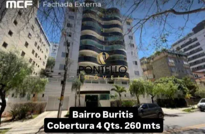 Cobertura ampla de 260m², com 4 quartos, 1 suíte, jacuzzi, 3 vagas de garagem e muito mais!