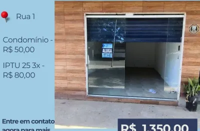 Loja ampla para alugar na rua 1 – itaipuaçu, maricá/rj | 28m², banheiro e estacionamento