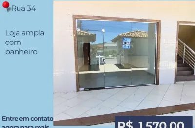 Loja ampla para locação na rua 34 – localização estratégica e excelente visibilidade comercia
