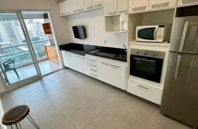 Apartamento para locação na Vila Olímpia: 1 quarto, 1 suíte, 1 banheiro, 1 vaga de garagem e 44m² de área em São Paulo-SP.
