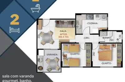 Apartamento com 2 quartos à venda na Avenida Barão do Rio Branco, Morro da Glória, Juiz de Fora