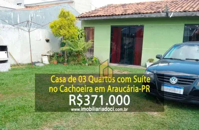 Casa de 03 quartos com suíte no cachoeira em araucária-pr  - a venda por r$371.000,00