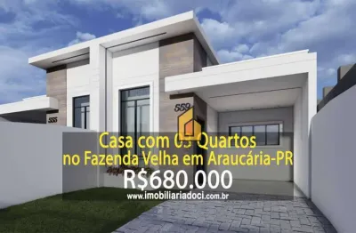 Casa com 3 dormitórios à venda, 98 m² por r$ 680.000,00 - fazenda velha - araucária/pr
