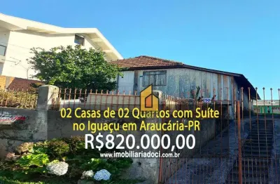 2 casas de 02 quartos no iguaçu em araucária-pr  - a venda por r$ 820.000,00