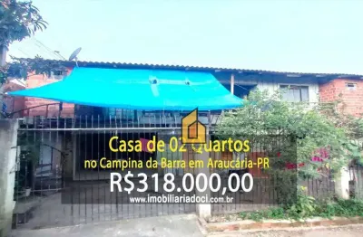 Casa de 02 quartos no campina da barra em araucária-pr  - a venda por r$318.000,00