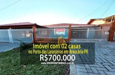 Imóvel com 02 casas no porto das laranjeiras em araucária-pr  - a venda por r$700.000,00