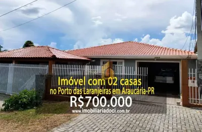 Imóvel com 02 casas no porto das laranjeiras em araucária-pr  - a venda por r$700.000,00
