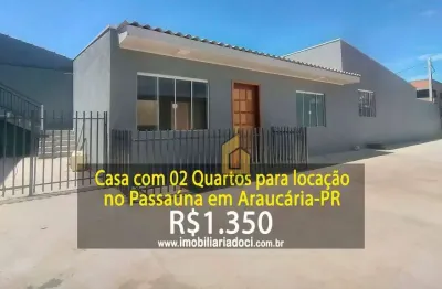 Casa com 02 quartos para locação no passaúna em araucária-pr  - locação por r$1.350