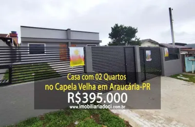 Casa com 02 quartos no capela velha em araucária-pr  - a venda por r$395.000,00
