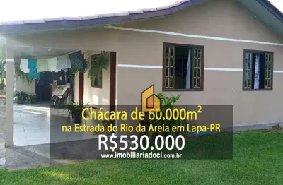 Chácara de 60.000m² na estrada do rio da areia na lapa-pr  - a venda por r$530.000,00