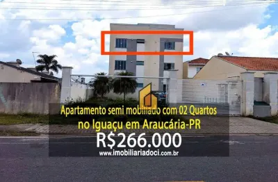 Apartamento semi mobiliado com 02 quartos no iguaçu em araucária-pr  - a venda por r$266.000,00
