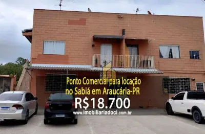 Ponto comercial no sabiá em araucária-pr  - locação por r$18.700,00