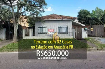 Terreno com 02 casas no estação em araucária-pr  - a venda por r$650.000,00