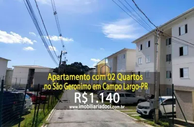 Apartamento com 02 quartos no são gerônimo em campo largo-pr  - locação por r$1.140,00