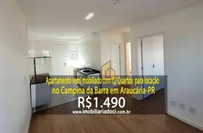 Apartamento semi mobiliado com 02 quartos no campina da barra em araucária-pr  - locação por r$1.490,00