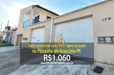 Sala comercial com 40m² no passaúna em araucária-pr  - locação por r$1.060,00