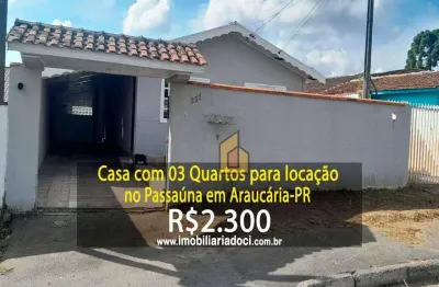 Casa com 03 quartos no passaúna em araucária-pr  - locação por r$2.300,00