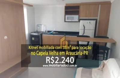 Kitnet mobiliada com 38m² no capela velha em araucária-pr  - locação por r$2.240,00