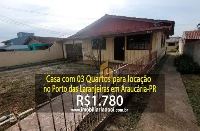 Casa com 03 quartos no porto das laranjeiras em araucária-pr  - locação por r$1.780,00