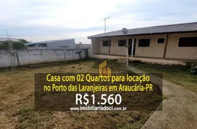 Casa com 02 quartos no porto das laranjeiras em araucária-pr  - locação por r$1.560,00