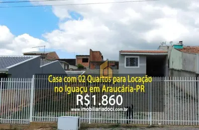 Casa com 02 quartos no iguaçu em araucária-pr  - locação por r$1.860,00